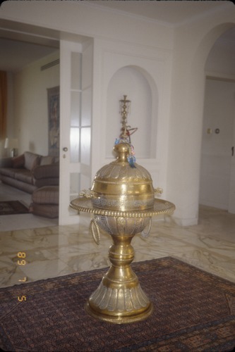 139_UAE '89.7.3頃 ① アラビア風邸宅、ラシドアブダッラー邸 噴水　女のつどい　金庭