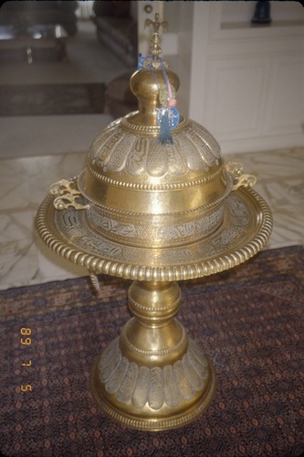139_UAE '89.7.3頃 ① アラビア風邸宅、ラシドアブダッラー邸 噴水　女のつどい　金庭